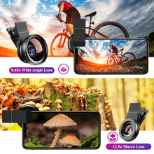 Load image into Gallery viewer, APEXEL Professional Phone camera lens 12.5x Macro Camera Photo HD 0.45x Super Wide Angle Lens For Samsung iPhone all smartphones
