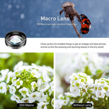 Load image into Gallery viewer, APEXEL Universal 6 in 1 Phone Camera Lens Kit Fish Eye Lens Wide Angle macro Lens CPL/StarND32 Filter for almost all smartphones
