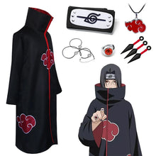 Load image into Gallery viewer, Akatsuki Cloak Red Cloud Cloak Anime Naruto Cosplay Costume Itachi Cape Cosplay Sasuke Uchiha Clothing Robe for Adult and Kids
