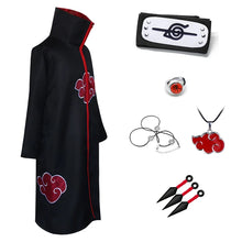 Load image into Gallery viewer, Akatsuki Cloak Red Cloud Cloak Anime Naruto Cosplay Costume Itachi Cape Cosplay Sasuke Uchiha Clothing Robe for Adult and Kids
