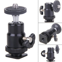 Load image into Gallery viewer, Aluminum Tripod Ball Head 1/4 Hot Shoe Adapter Metal Flash Bracket Holder with Lock Camera Accessories 360 Degree for GOPRO
