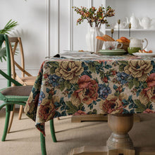 Load image into Gallery viewer, American Tablecloth Jacquard Oil Painting Table Cover Thick Bue Flowers Rectangular Wedding Dining Table Cover Tea Table Cloth
