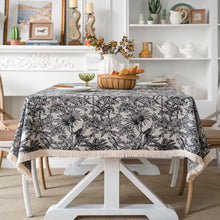 Load image into Gallery viewer, American Tablecloth Jacquard Oil Painting Table Cover Thick Bue Flowers Rectangular Wedding Dining Table Cover Tea Table Cloth
