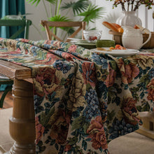 Load image into Gallery viewer, American Tablecloth Jacquard Oil Painting Table Cover Thick Bue Flowers Rectangular Wedding Dining Table Cover Tea Table Cloth
