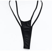 Load image into Gallery viewer, AniLV Anime Student Puff Sleeve Black One-piece Swimsuit Costume Cross Straps Bodysuit Swimwear Uniform Pool Party Cosplay
