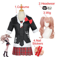 Load image into Gallery viewer, Anime Danganronpa Cosplay Costume Enoshima Junko Uniform Cafe Work Clothes Short Skirt Double Tail Braid Wig
