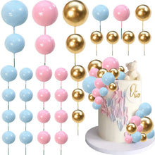 Load image into Gallery viewer, Apricot Gold Light Brown Ball Cake Topper Shaped Cupcake Insert Cake Topper for Bear Theme Birthday Party Favors Wedding Decor
