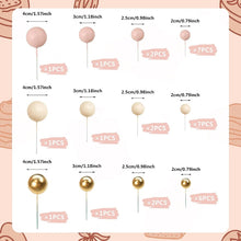 Load image into Gallery viewer, Apricot Gold Light Brown Ball Cake Topper Shaped Cupcake Insert Cake Topper for Bear Theme Birthday Party Favors Wedding Decor

