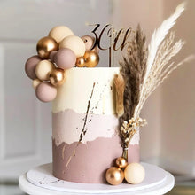 Load image into Gallery viewer, Apricot Gold Light Brown Ball Cake Topper Shaped Cupcake Insert Cake Topper for Bear Theme Birthday Party Favors Wedding Decor
