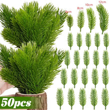 Load image into Gallery viewer, Artificial Pine Needle Plants Plastic Christmas Tree DIY Green Snow Pine Branches for Wedding Home Decor Flower Wreath Whole
