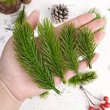 Load image into Gallery viewer, Artificial Pine Needle Plants Plastic Christmas Tree DIY Green Snow Pine Branches for Wedding Home Decor Flower Wreath Whole
