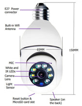 Load image into Gallery viewer, Aubess Surveillance E27 Lamp Wifi Camera Ptz Infrarood Nachtzicht Twee Manier Auto Tracking Voor Home Security Video
