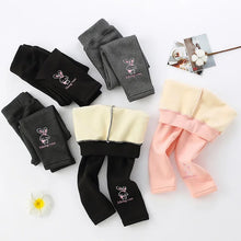 Load image into Gallery viewer, Autumn Winter Baby Girls Leggings Thick Warm Cute Rabbit Pants Kid Girl Plus Velvet Pants Children Solid Trousers 2-8Years
