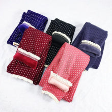 Load image into Gallery viewer, Autumn Winter Kids Warm Pants Sweet Girls Lace Fleece Leggings Children's Slim Thick Velvet Trousers Girls Dot Pant
