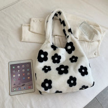 Load image into Gallery viewer, Autumn Winter New Plush Shoulder Bag Simple Flower Fashion Handbag Casual Versatile Tote Bag Bags For Woman
