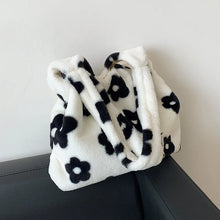 Load image into Gallery viewer, Autumn Winter New Plush Shoulder Bag Simple Flower Fashion Handbag Casual Versatile Tote Bag Bags For Woman
