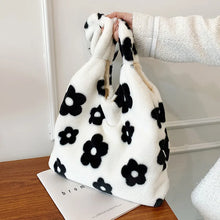 Load image into Gallery viewer, Autumn Winter New Plush Shoulder Bag Simple Flower Fashion Handbag Casual Versatile Tote Bag Bags For Woman
