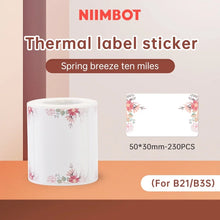 Load image into Gallery viewer, B21 Supplies Paper Fancy Color White Label Sticker Print Paper Roll For Niimbot B21 B1 B3S Printer Tear-proof Water / Oil-proof

