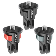 Load image into Gallery viewer, BGNING 360 Rotatable 1/4 Inch Screw Mini Tripod Adapter Mount CNC for GoPro Hero 11 10 5 For Insta360 ONE X3 X2 Xiaomi 4K Camera
