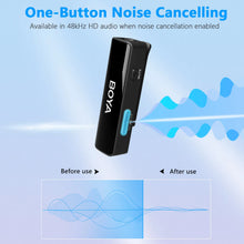 Load image into Gallery viewer, BOYA BOYALINK Wireless Lavalier Lapel Microphone for iPhone Android DSLR Camera Youtube Live Streaming Audio Recording Interview
