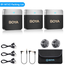 Load image into Gallery viewer, BOYA BY-M1V Wireless Lavalier Lapel Condenser Microphone for iPhone Android Smartphone Camera PC  Gaming YouTube Broadcast Vlog
