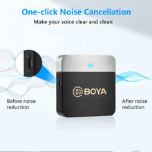 Load image into Gallery viewer, BOYA BY-M1V Wireless Lavalier Lapel Condenser Microphone for iPhone Android Smartphone Camera PC  Gaming YouTube Broadcast Vlog
