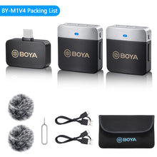 Load image into Gallery viewer, BOYA BY-M1V Wireless Lavalier Lapel Condenser Microphone for iPhone Android Smartphone Camera PC  Gaming YouTube Broadcast Vlog
