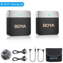 Load image into Gallery viewer, BOYA BY-M1V Wireless Lavalier Lapel Condenser Microphone for iPhone Android Smartphone Camera PC  Gaming YouTube Broadcast Vlog
