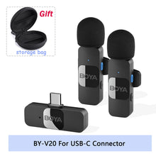Load image into Gallery viewer, BOYA BY-V Professional Wireless Lavalier Mini Microphone for iPhone iPad Android Live Broadcast Gaming Recording Interview Vlog
