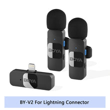 Load image into Gallery viewer, BOYA BY-V Professional Wireless Lavalier Mini Microphone for iPhone iPad Android Live Broadcast Gaming Recording Interview Vlog
