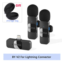 Load image into Gallery viewer, BOYA BY-V Professional Wireless Lavalier Mini Microphone for iPhone iPad Android Live Broadcast Gaming Recording Interview Vlog
