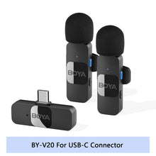 Load image into Gallery viewer, BOYA BY-V Professional Wireless Lavalier Mini Microphone for iPhone iPad Android Live Broadcast Gaming Recording Interview Vlog
