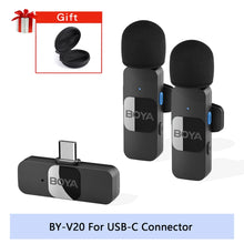Load image into Gallery viewer, BOYA BY-V Wireless Lavalier Lapel Microphone for iPhone Android Cell Phone PC Computer Laptop Youtube Recording Streaming Vlog
