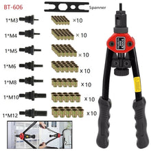 Load image into Gallery viewer, BT-606 Riveter Gun Tool Hand Riveter Interchangeable Mandrel Insert Threaded Nut Rivet Drilling Rivet Tool M3-M12 Spare Part
