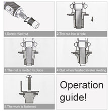 Load image into Gallery viewer, BT-606 Riveter Gun Tool Hand Riveter Interchangeable Mandrel Insert Threaded Nut Rivet Drilling Rivet Tool M3-M12 Spare Part
