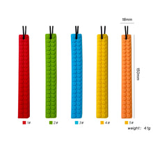 Load image into Gallery viewer, Baby silicone teether children building block chewing necklace sensory chewing molar pendant oral motor toy for ADHD boy gift
