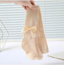 Load image into Gallery viewer, Baby tight spring and autumn pantyhoses children stocking girls vertical stripes bowknot baby tights new render pantyhose
