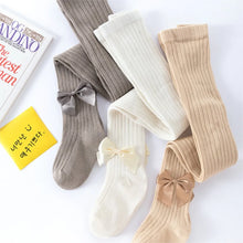 Load image into Gallery viewer, Baby tight spring and autumn pantyhoses children stocking girls vertical stripes bowknot baby tights new render pantyhose
