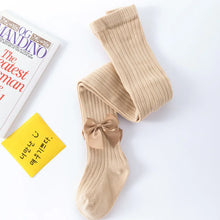 Load image into Gallery viewer, Baby tight spring and autumn pantyhoses children stocking girls vertical stripes bowknot baby tights new render pantyhose
