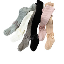 Load image into Gallery viewer, Baby tight spring and autumn pantyhoses children stocking girls vertical stripes bowknot baby tights new render pantyhose
