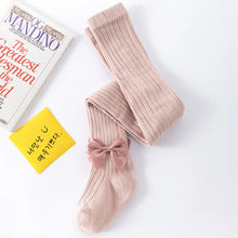 Load image into Gallery viewer, Baby tight spring and autumn pantyhoses children stocking girls vertical stripes bowknot baby tights new render pantyhose
