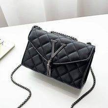 Load image into Gallery viewer, Black Luxury Handbags And Purse Women PU Leather Messenger Shoulder Bag Plaid Female Crossbody Bag Tassel Quilted
