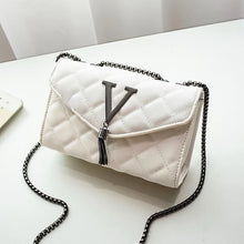 Load image into Gallery viewer, Black Luxury Handbags And Purse Women PU Leather Messenger Shoulder Bag Plaid Female Crossbody Bag Tassel Quilted
