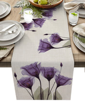 Load image into Gallery viewer, Blue Tulip Table Runner for Dining Table Kitchen Decor Anti-stain Dining Table Tablecloth Rectangular Dining Table Runner
