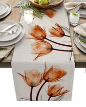 Load image into Gallery viewer, Blue Tulip Table Runner for Dining Table Kitchen Decor Anti-stain Dining Table Tablecloth Rectangular Dining Table Runner

