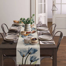 Load image into Gallery viewer, Blue Tulip Table Runner for Dining Table Kitchen Decor Anti-stain Dining Table Tablecloth Rectangular Dining Table Runner
