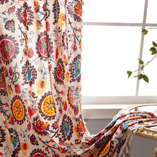 Load image into Gallery viewer, Bohemian Retro Curtain Ethnic Style Cotton Linen Thin Window Decorative Boho Printing Curtain Bedroom Finished Curtains
