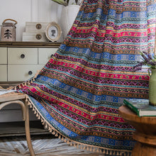 Load image into Gallery viewer, Bohemian Retro Curtain Ethnic Style Cotton Linen Thin Window Decorative Boho Printing Curtain Bedroom Finished Curtains
