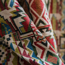 Load image into Gallery viewer, Boho Geometric Bohemian Curtain For Bedroom Living room Cotton Linen Printed Decorative Curtains with Tassel Home Decoration
