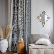 Load image into Gallery viewer, Boho Blue Curtains Set Window Japanese Home Decor Cotton Linen Curtain for Living Room Bedroom Kitchen Semi-transmiss Drape
